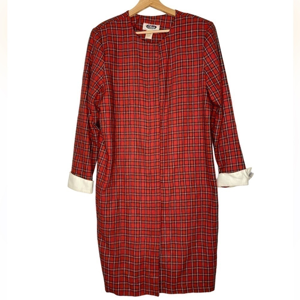 VINTAGE 80’s CLUES COLLECTION PLAID DRESS SIZE 14